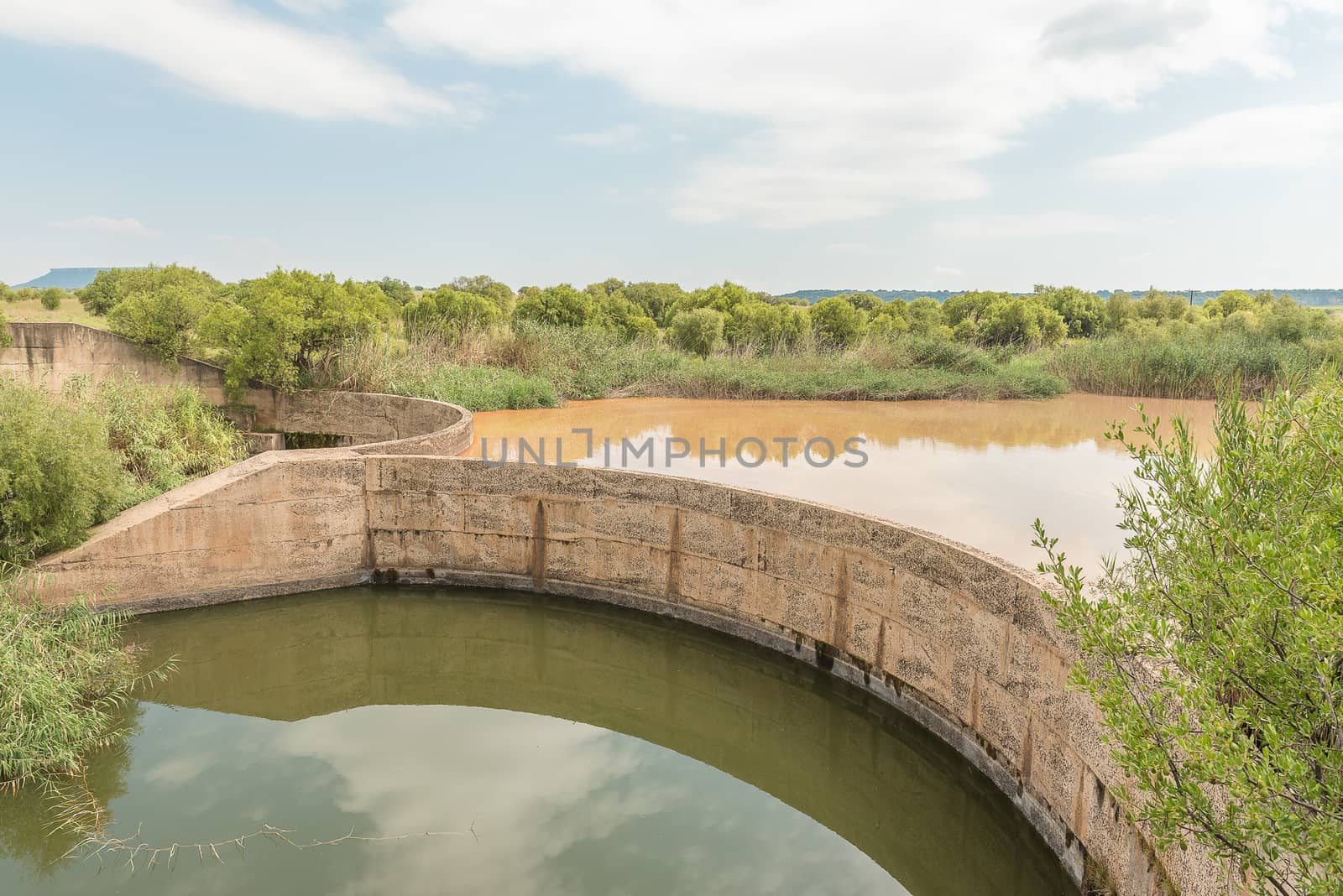A dam in the Klein Vet River at the Koranna Mountain near Excelsior in the Free State Province of South Africa