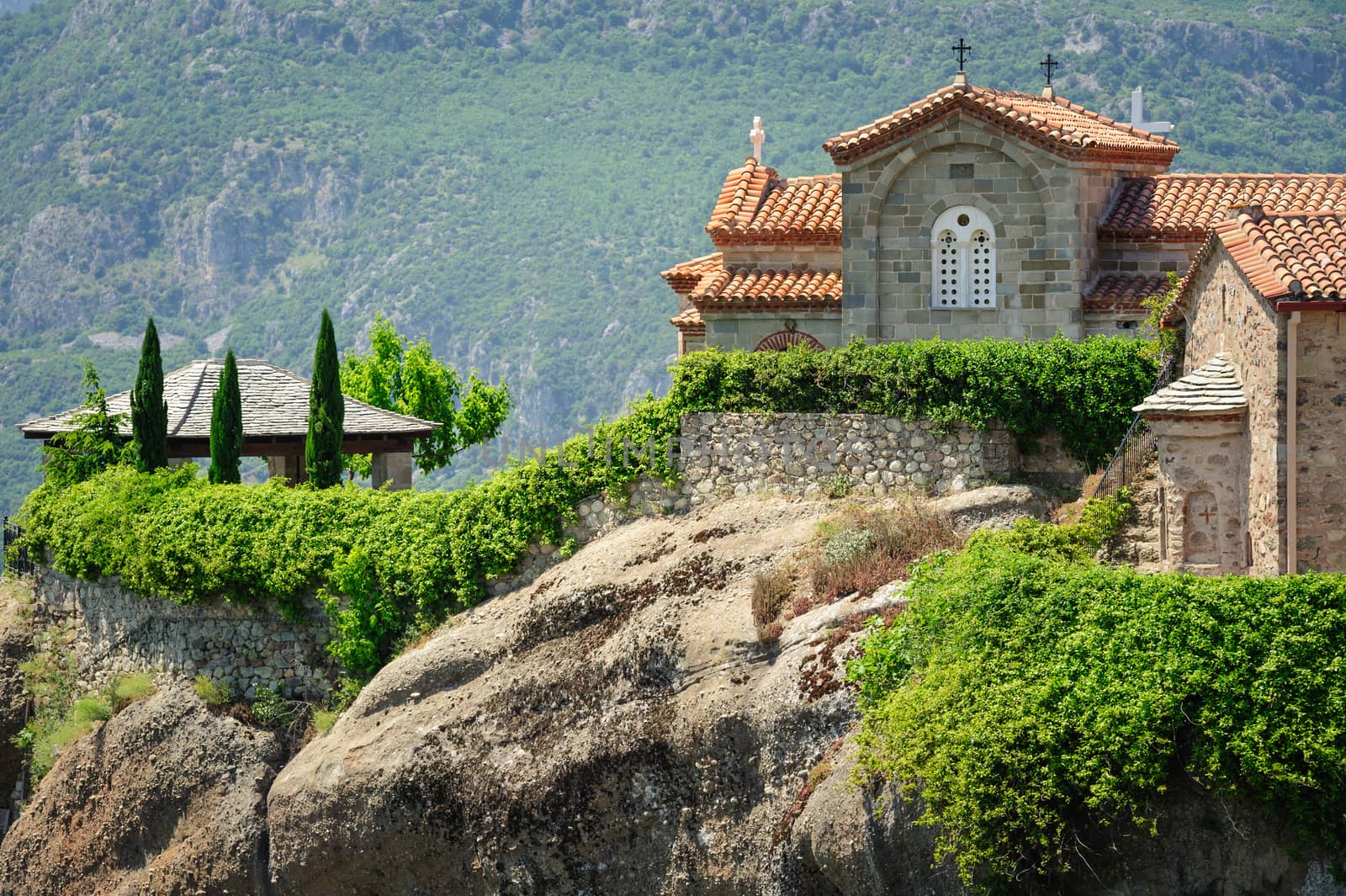 Mountain Orthodox Christian Monastery in Meteora, Greece