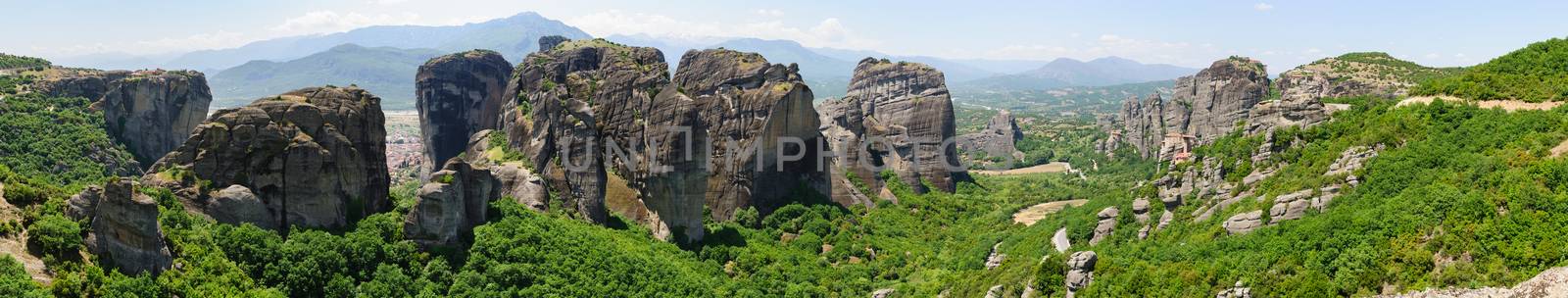 Panorama of Meteora, Greece by starush