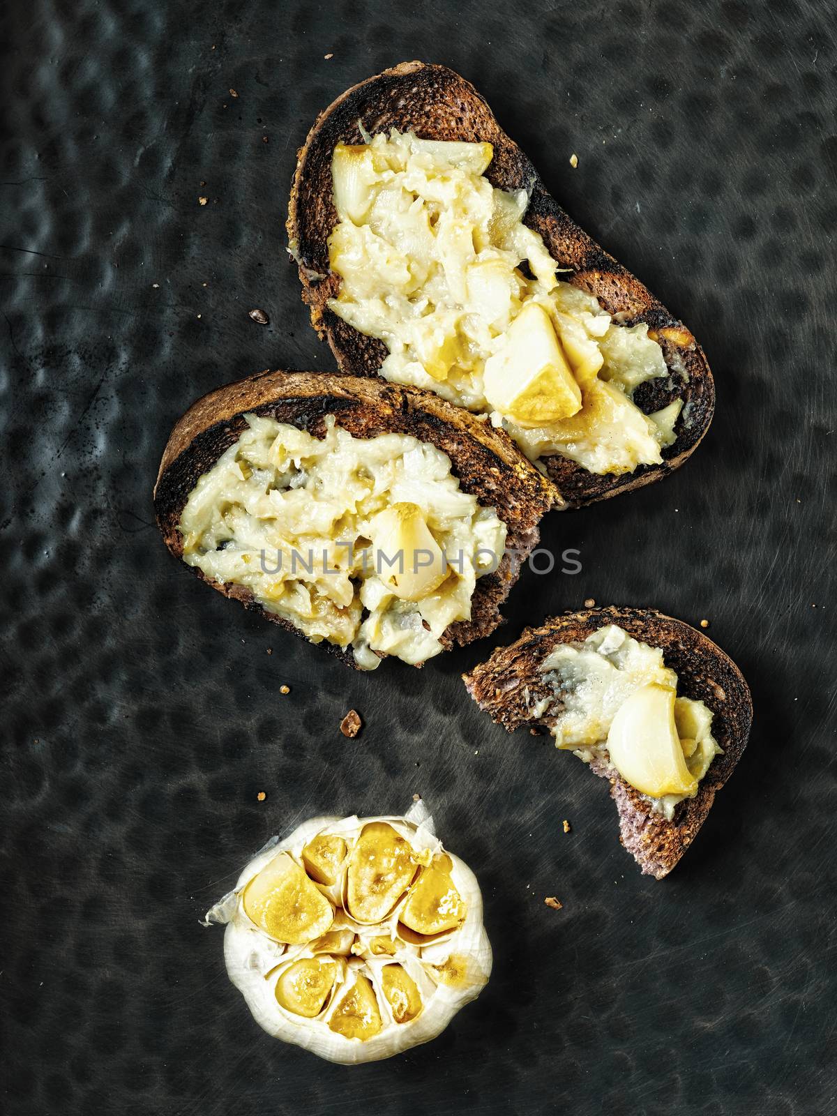 rustic aromatic garlic jam toast by zkruger
