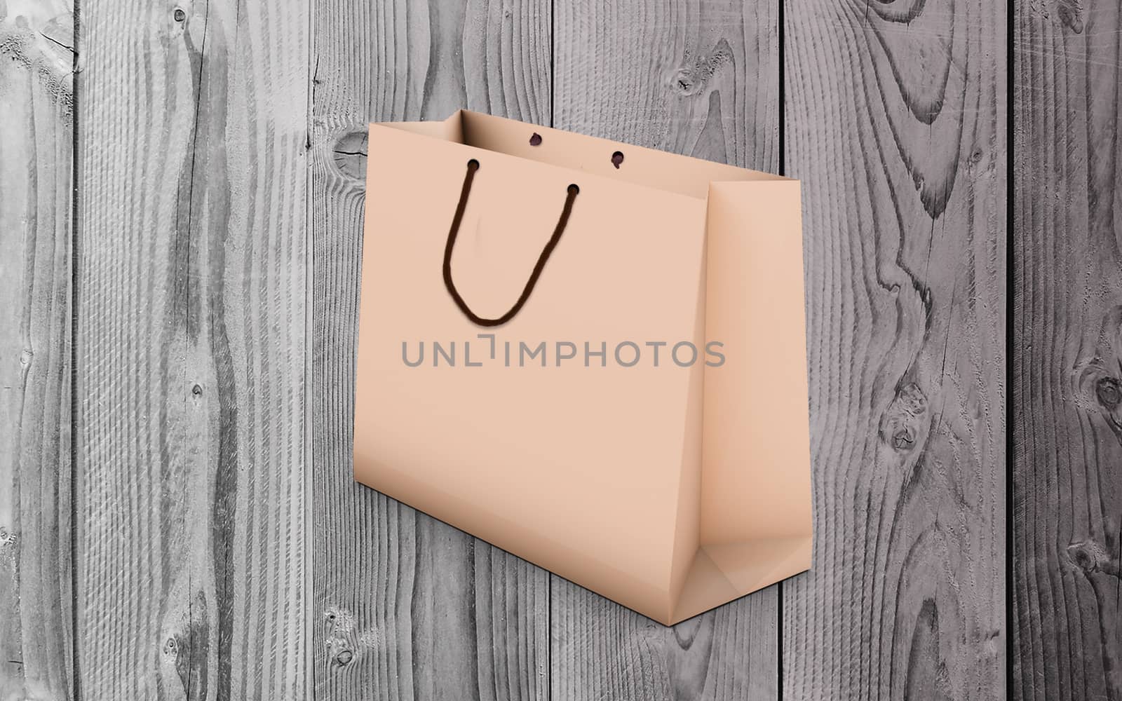 paper bag for shopping on a wooden background