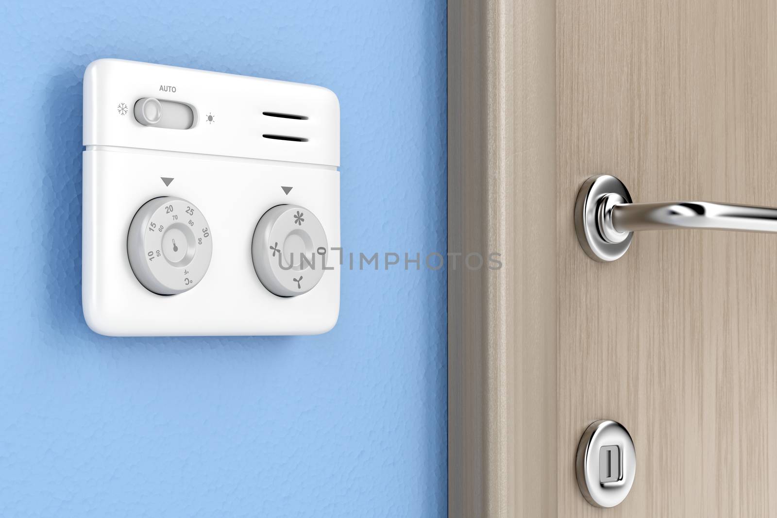 Air conditioner control unit on the wall 