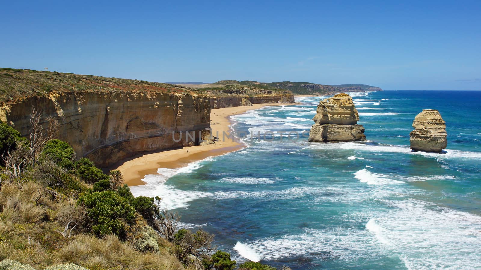 Landscape along the Great Ocean Road, Port Campbell National Park, Victoria, Australia
