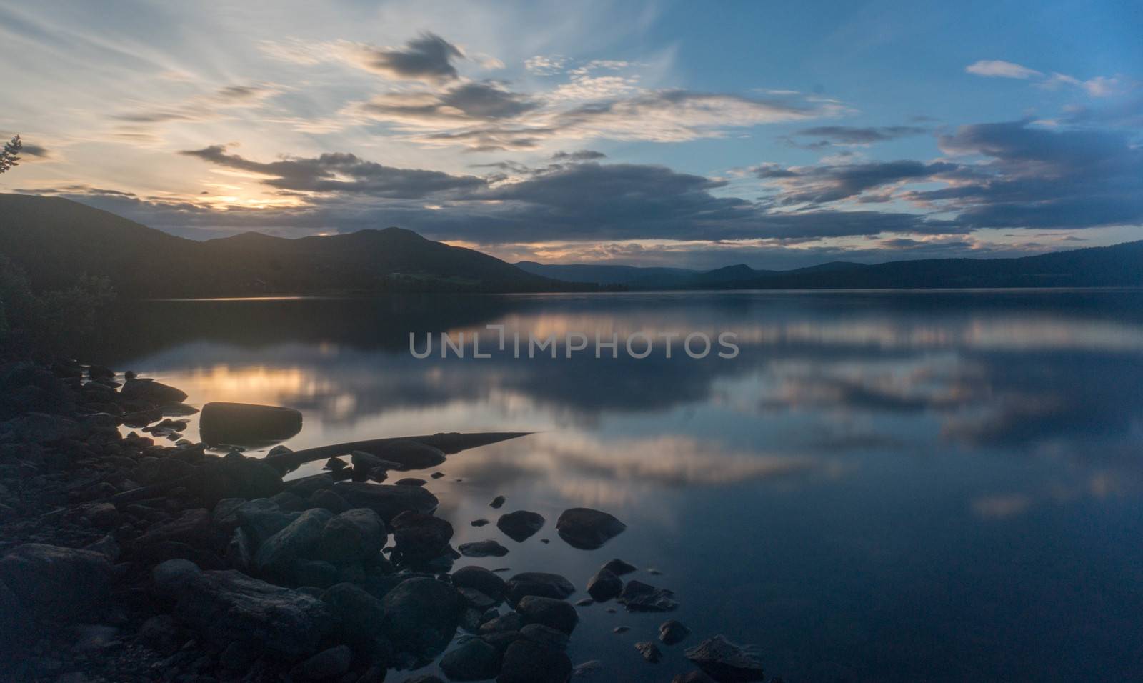 Romantic lake landscape in europe by javax