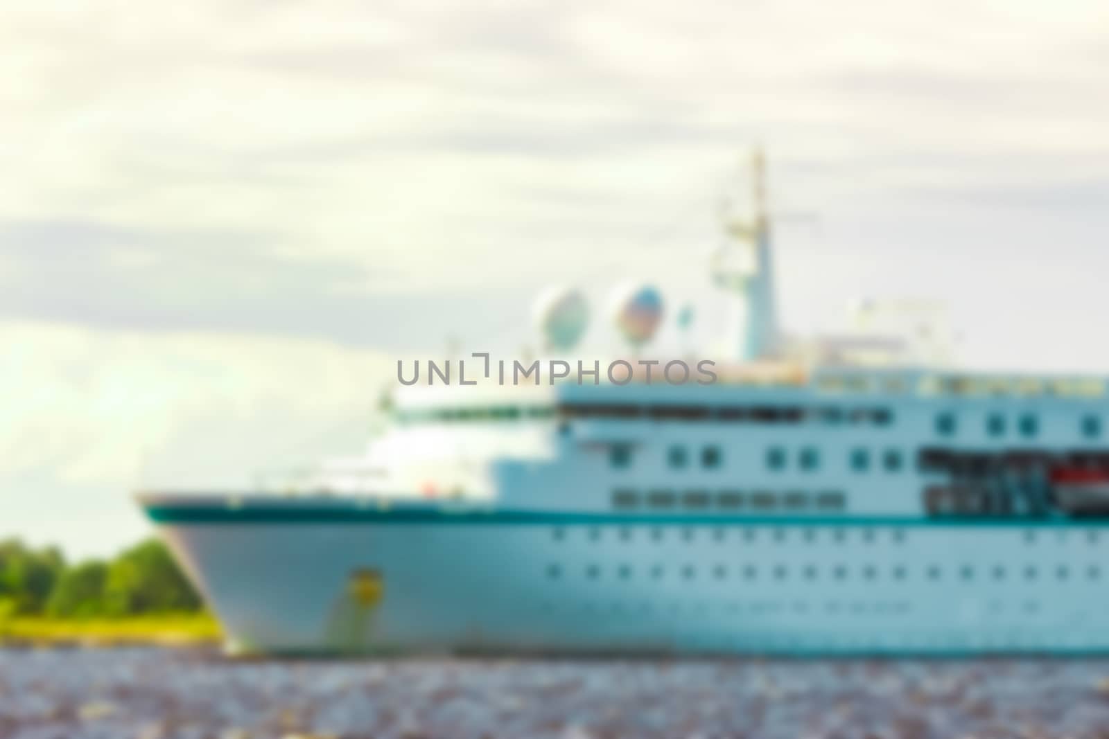 White cruise liner - blurred image by sengnsp