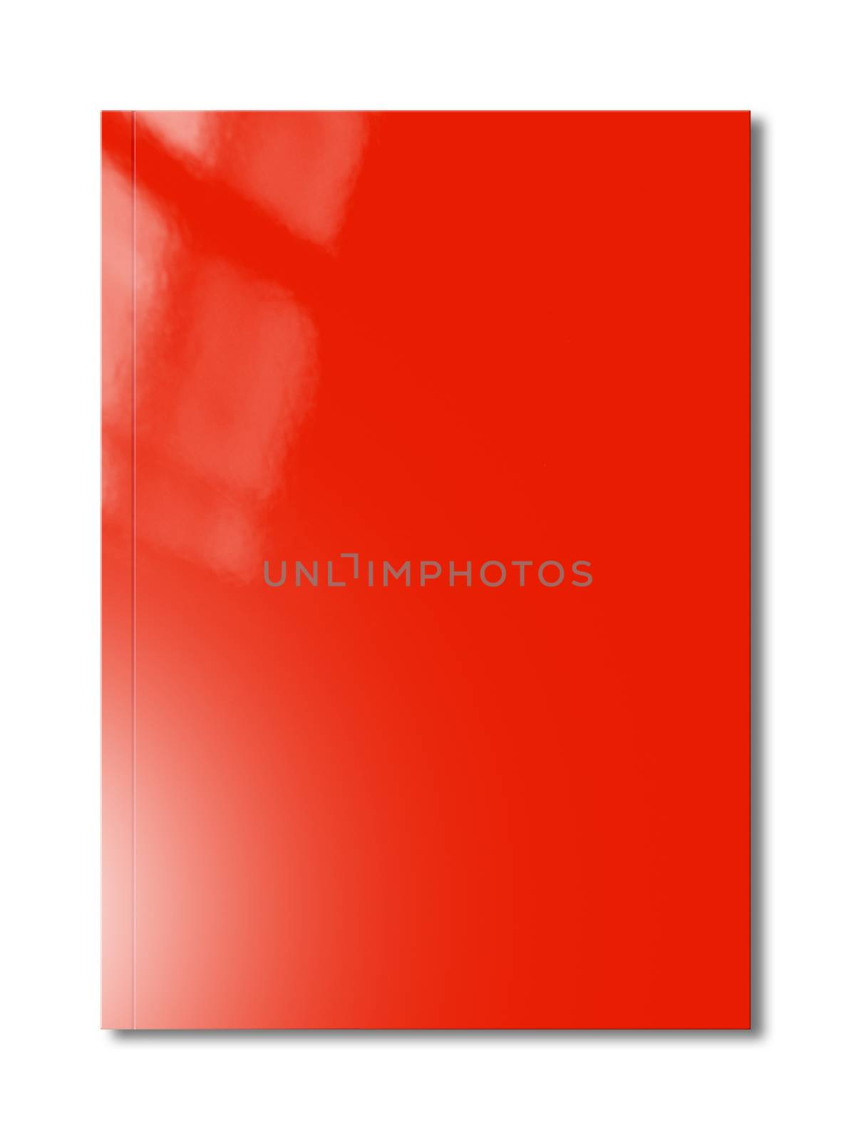 Red booklet cover isolated on white background, mockup template