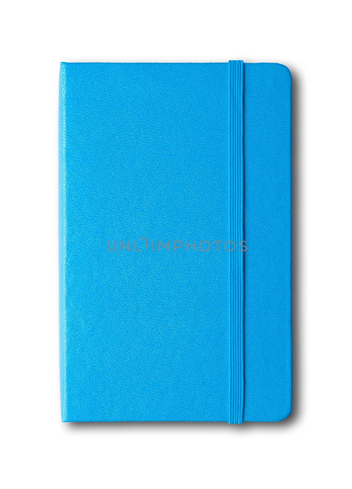 blue closed notebook mockup isolated on white