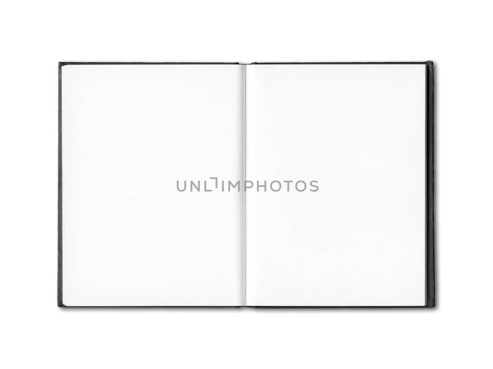 Blank open notebook mockup isolated on white