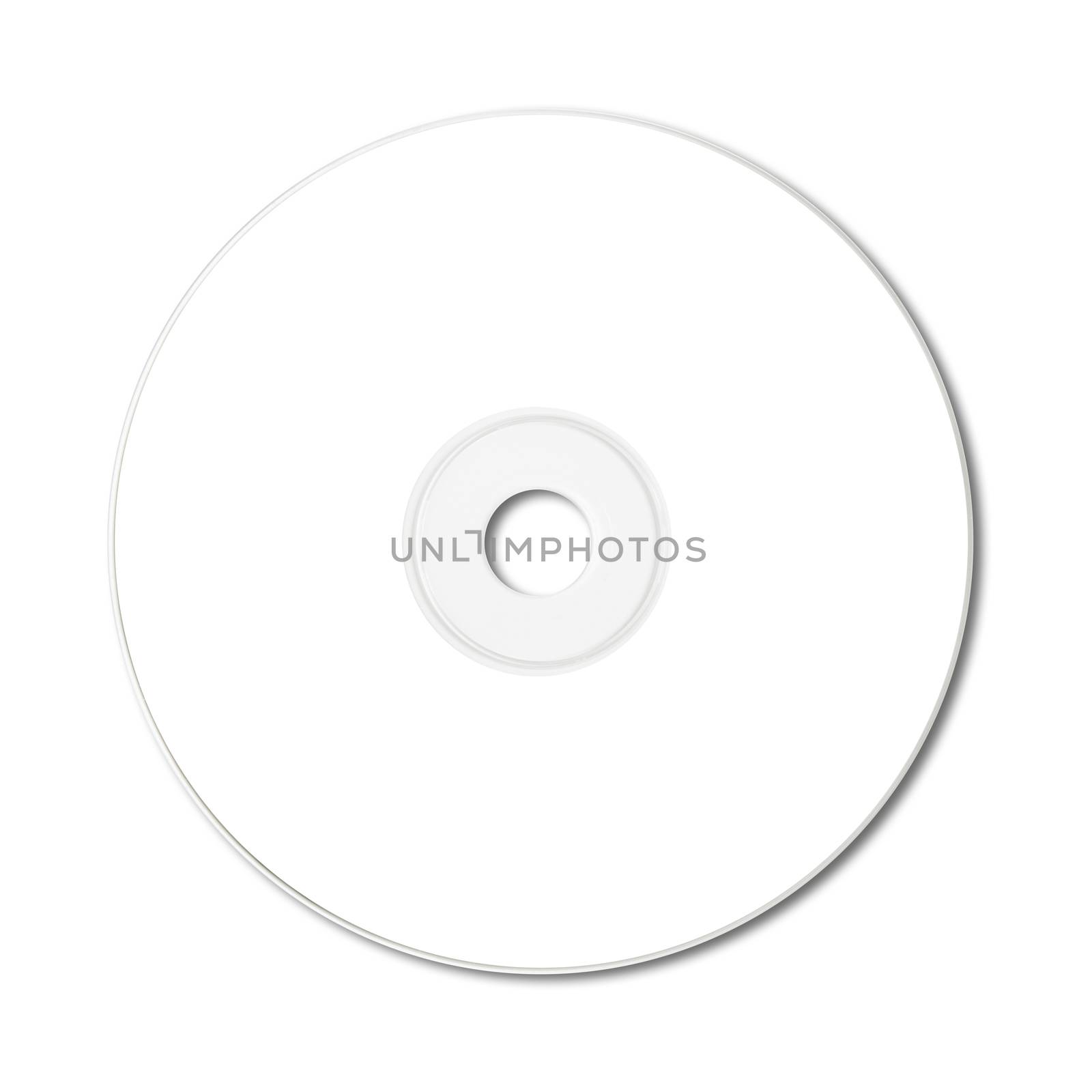 White CD - DVD label mockup template isolated