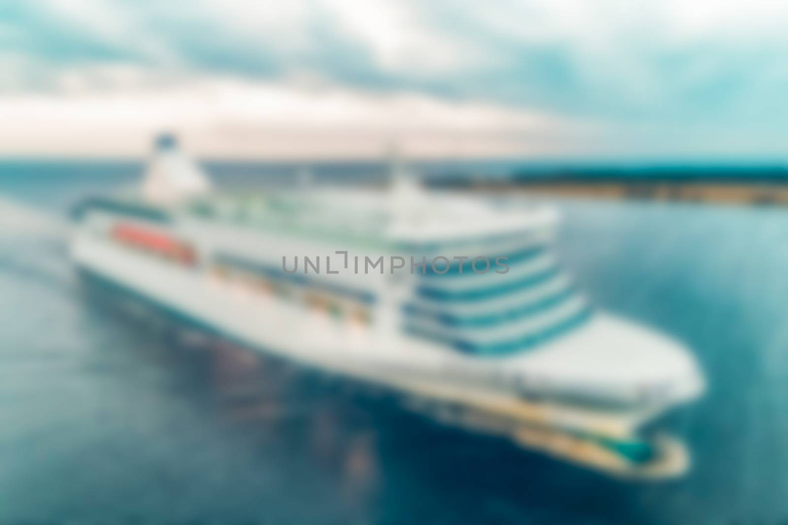 Cruise liner - blurred image by sengnsp