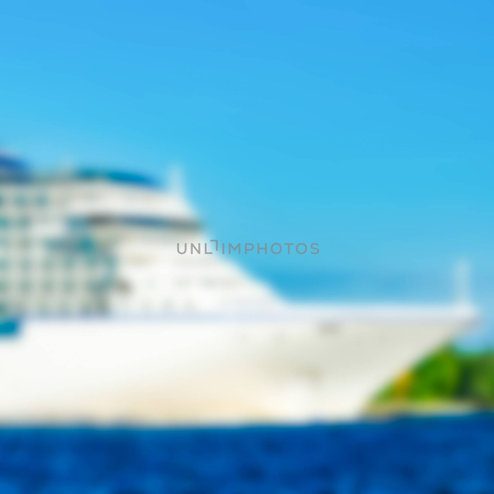 Cruise liner - soft lens bokeh image. Defocused background