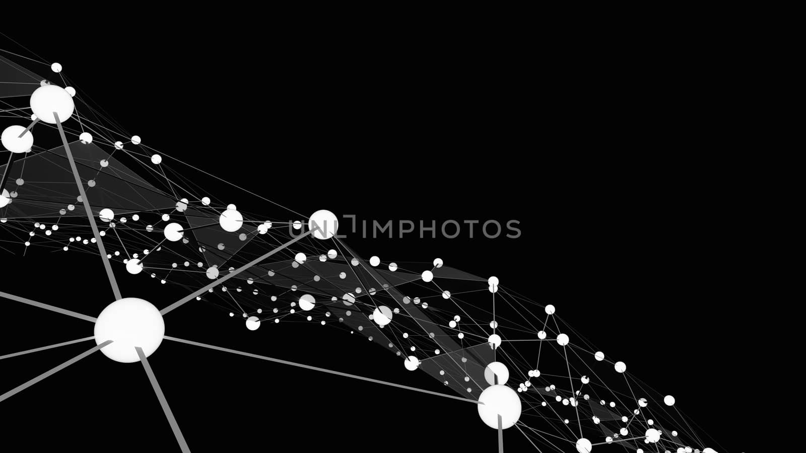 Abstract technology background futuristic network, plexus background. 3d illustration