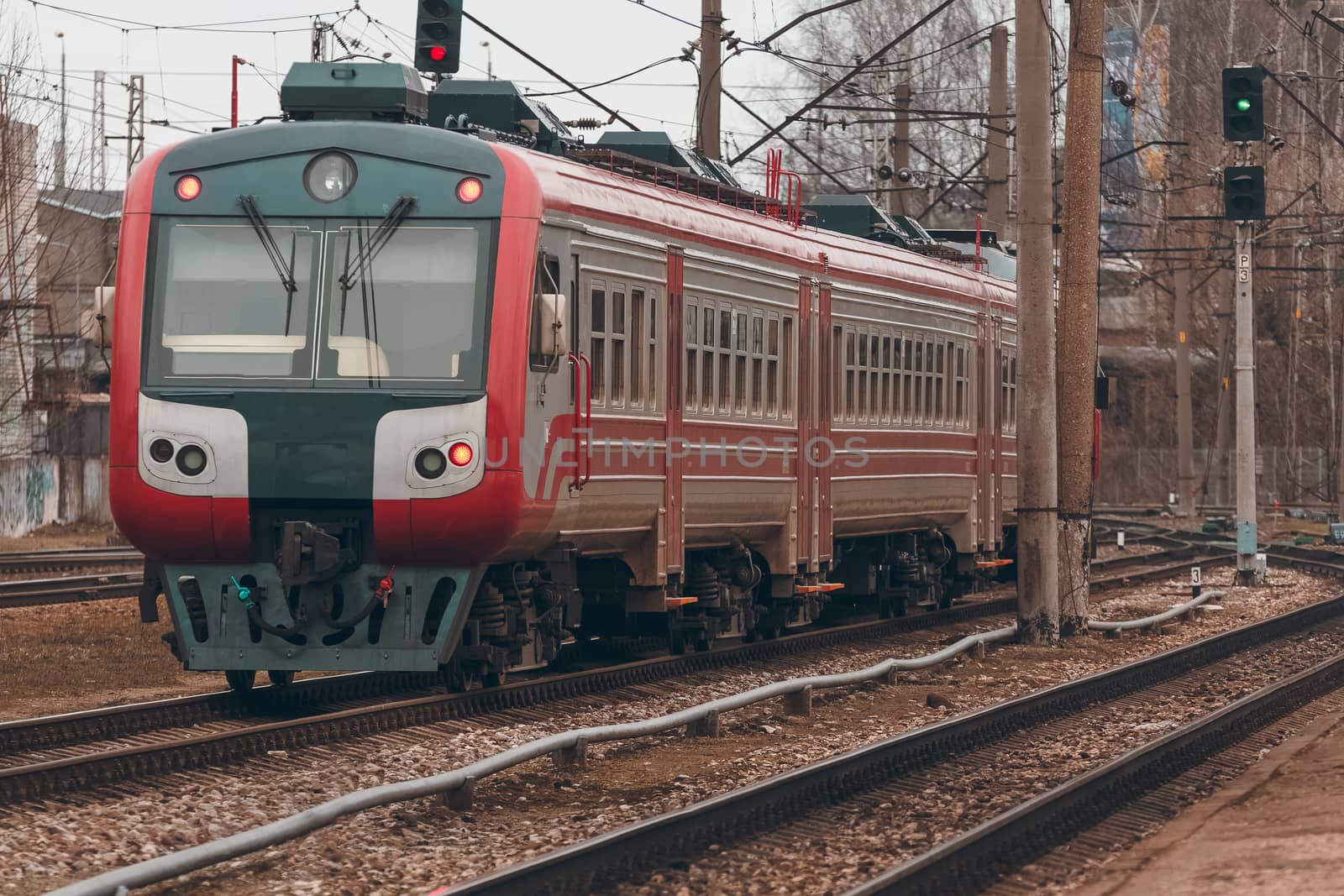 Red passenger train by sengnsp