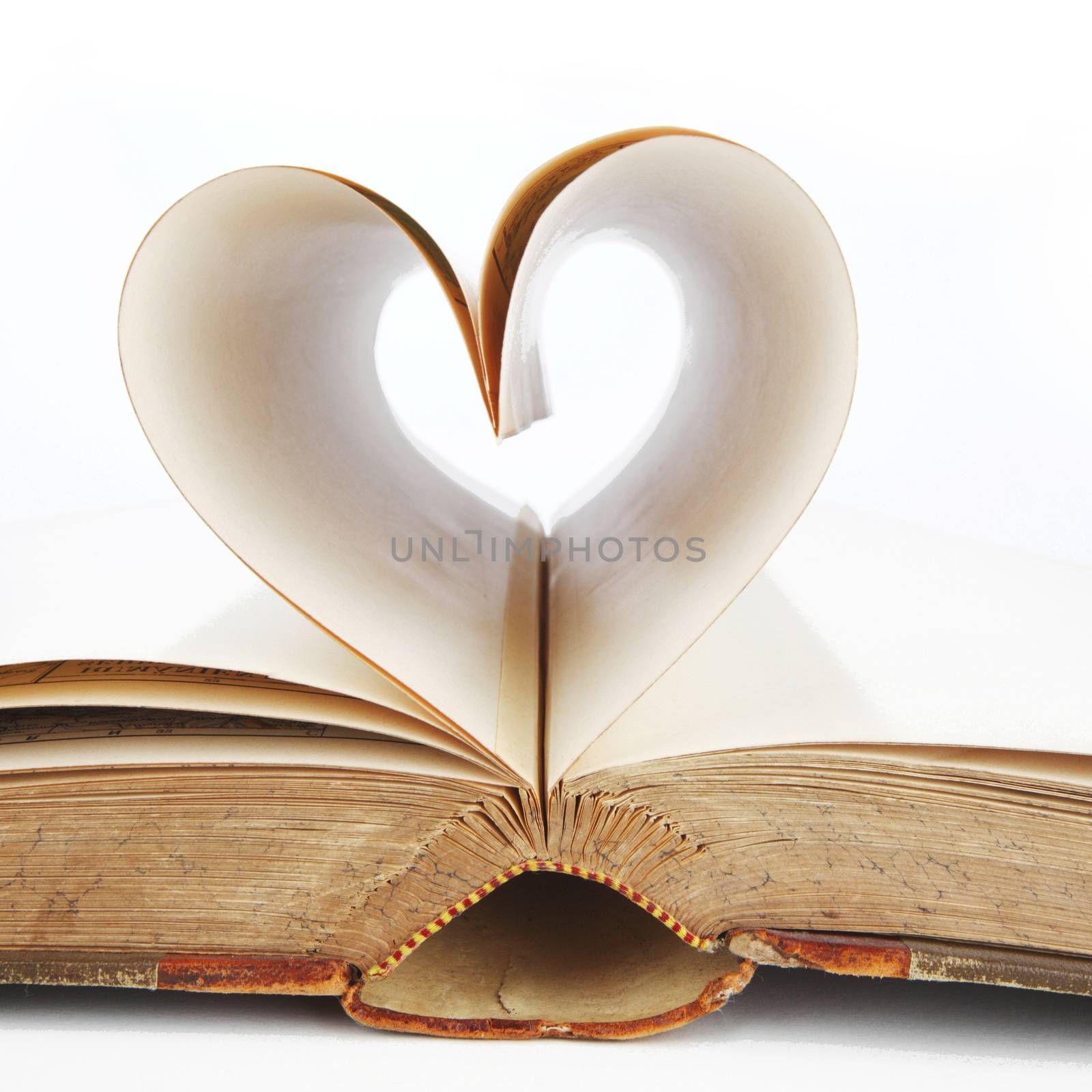 Heart made from book pages, love reading, Valentines day concept