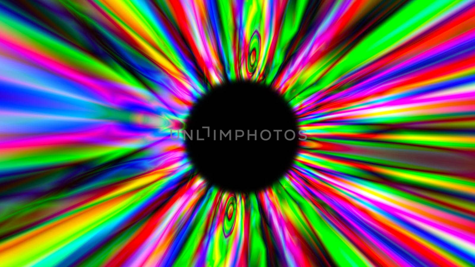 3d render psychedelic multicolor tunnel. Abstract digital background