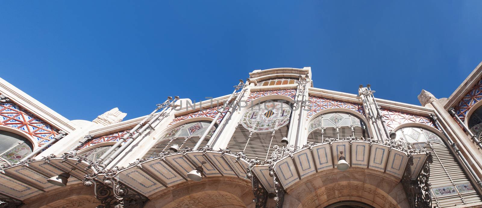 bottom view of the famous traditional central market of Valencia by rarrarorro