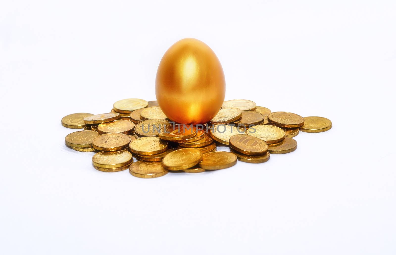 Gold coins and golden eggs, the concept of financial growth.