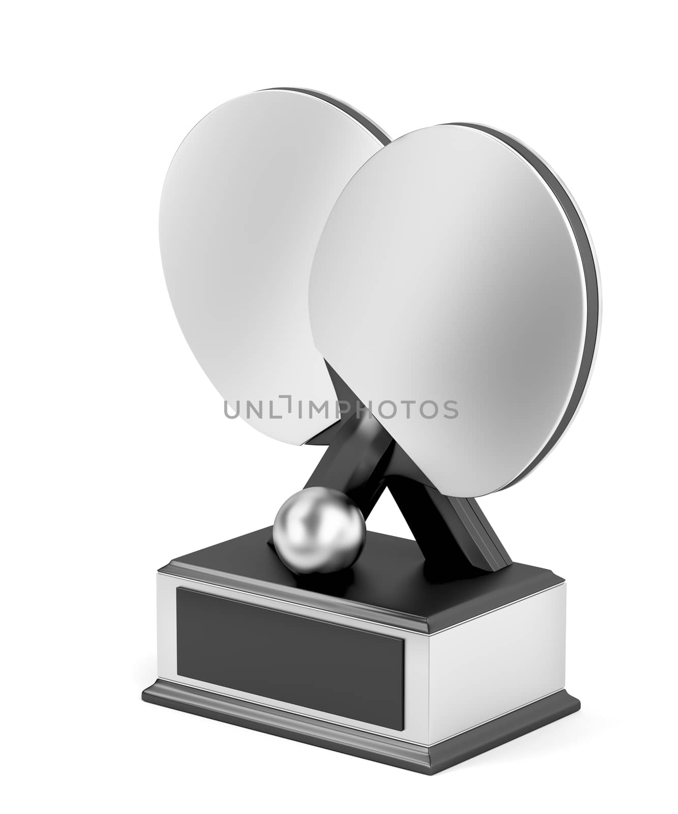 Silver table tennis trophy by magraphics