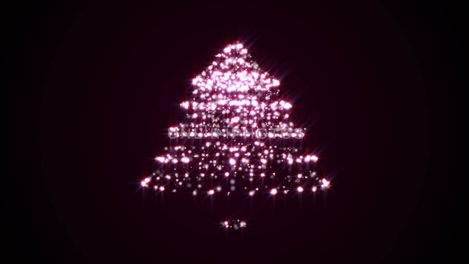 Abstract background with particles christmas tree. 3d render