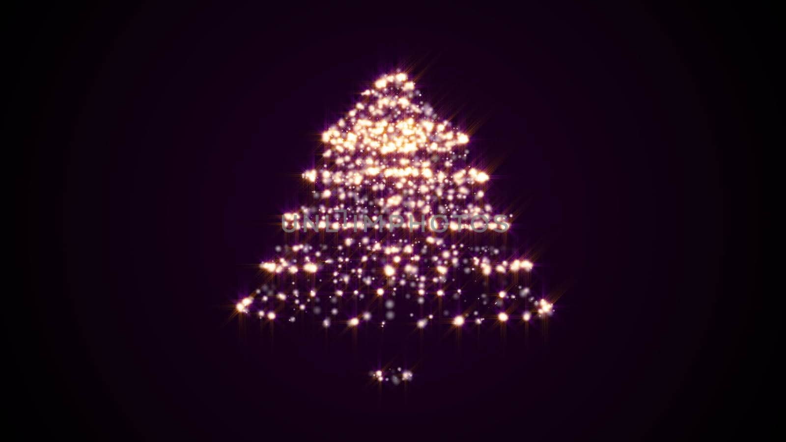 Abstract background with particles christmas tree. 3d render