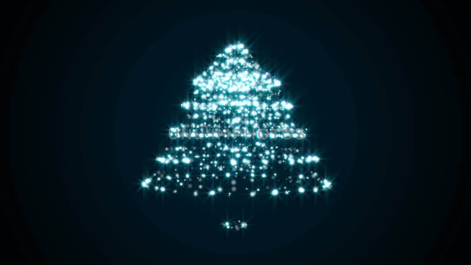 Abstract background with particles christmas tree. 3d render