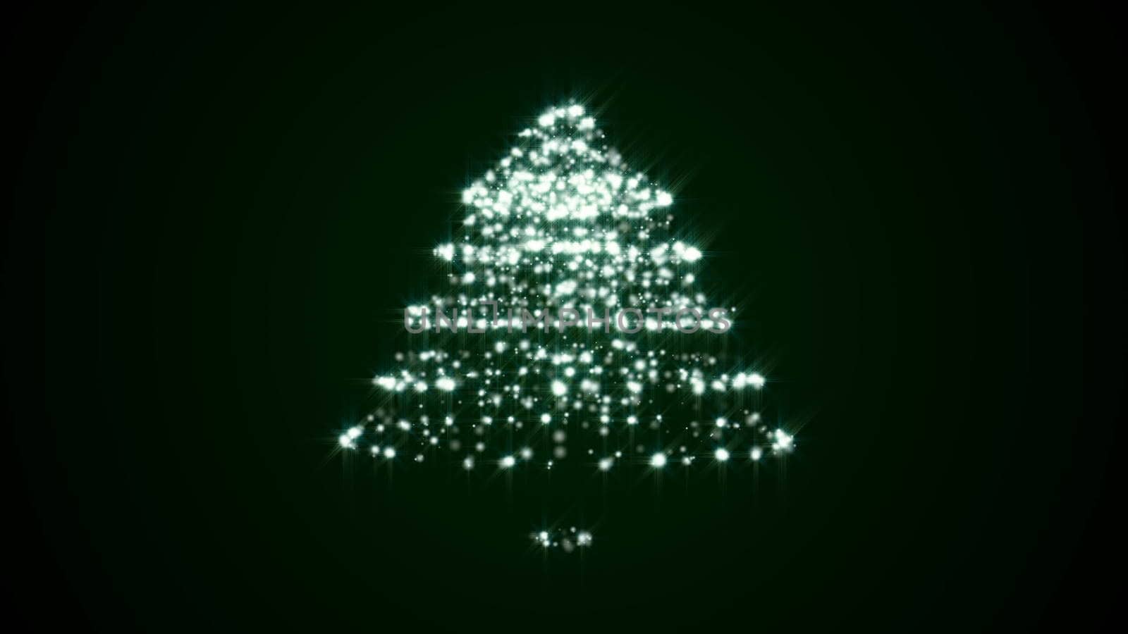 Abstract background with particles christmas tree. 3d render