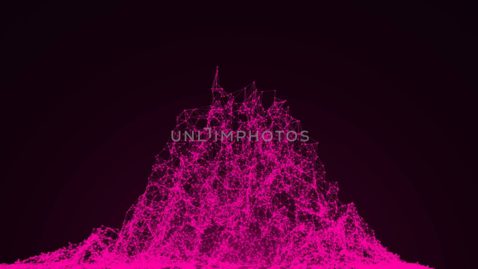 Wireframe mountain. Abstract background digital landscape. 3d render