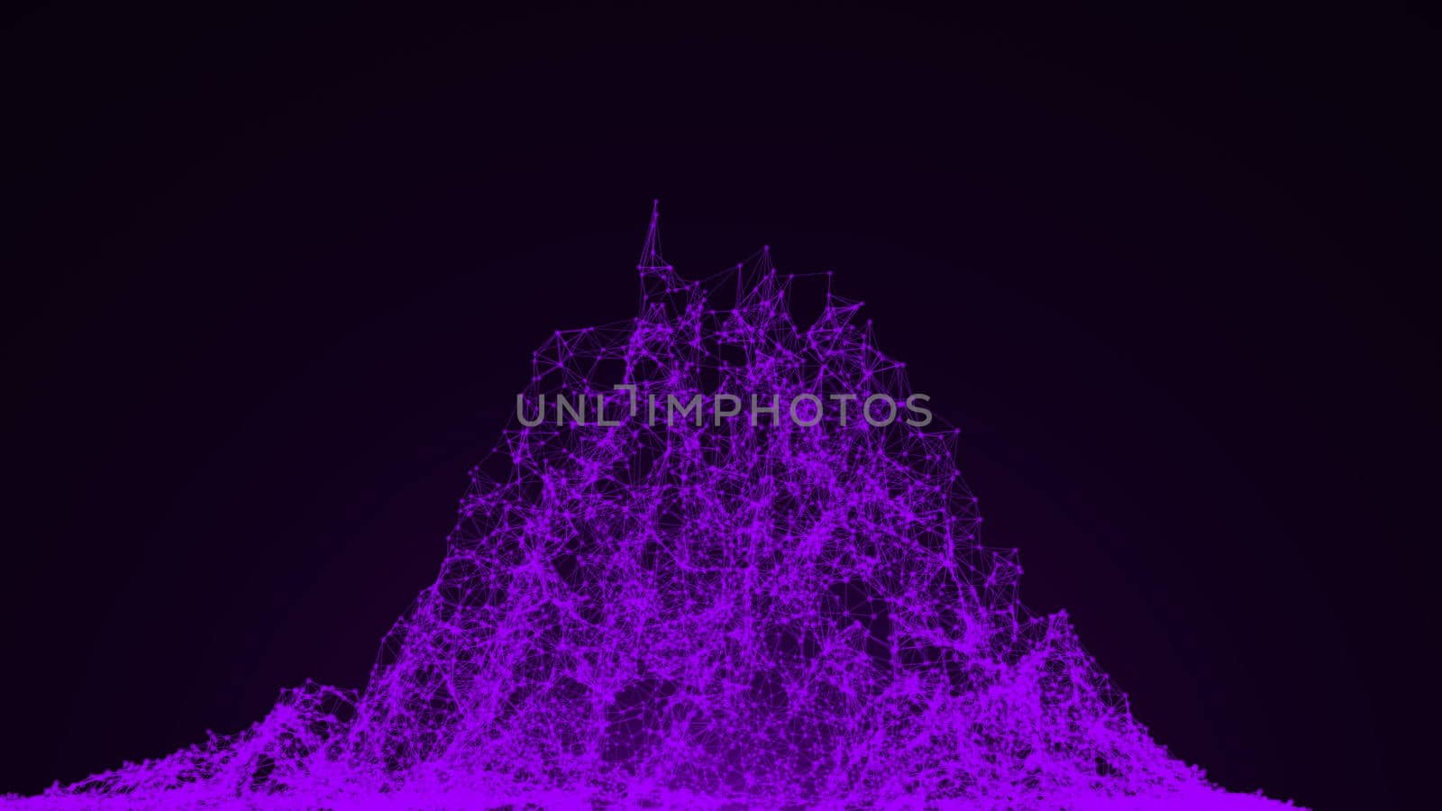 Wireframe mountain. Abstract background digital landscape. 3d render