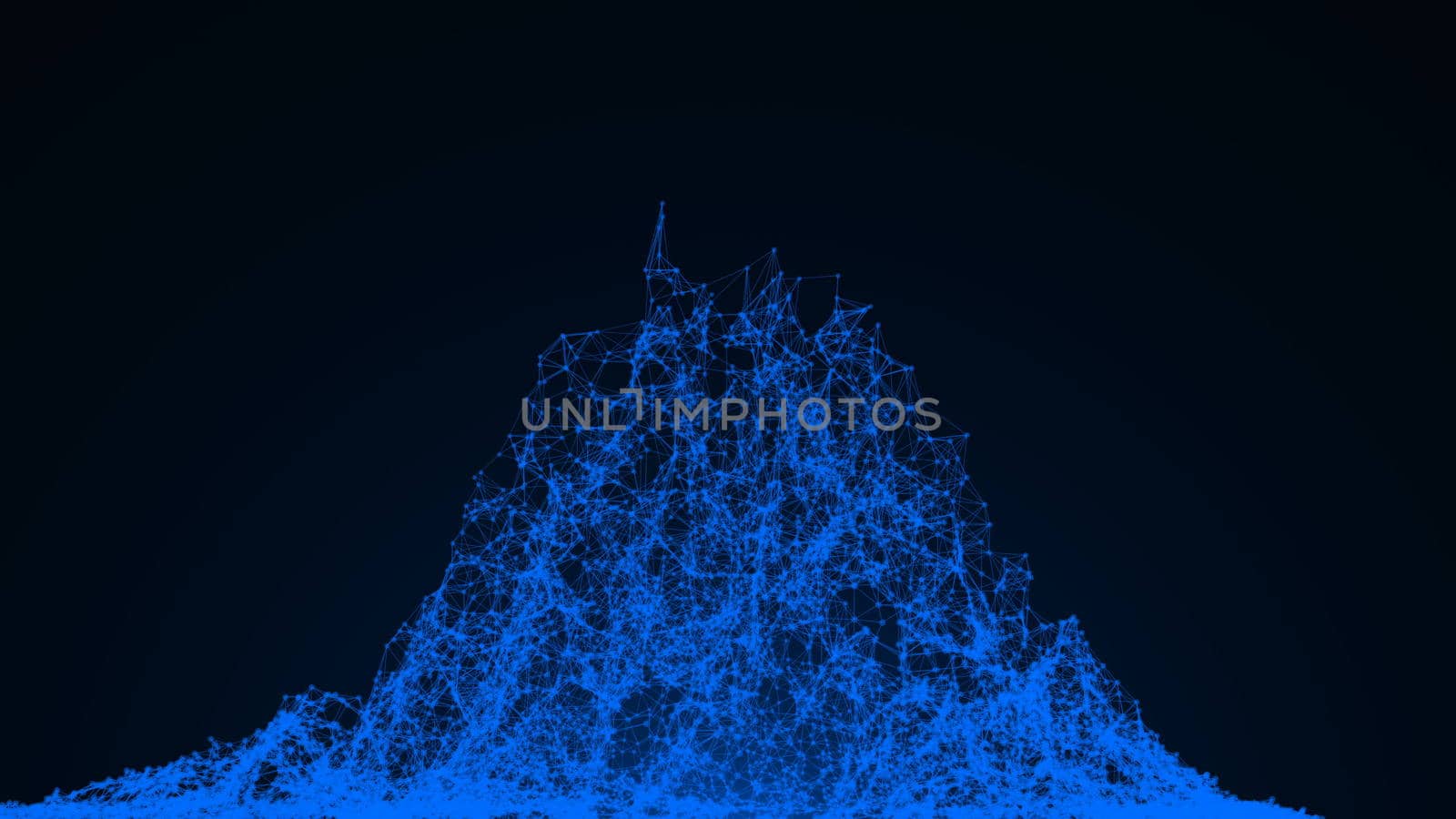 Wireframe mountain. Abstract background digital landscape. 3d render