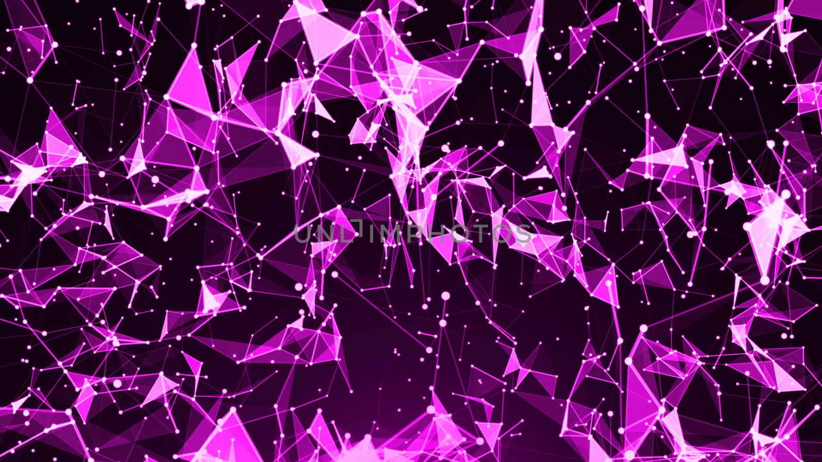 Abstract background with plexus. Technology backdrop. Triangles, lines and dots by nolimit046