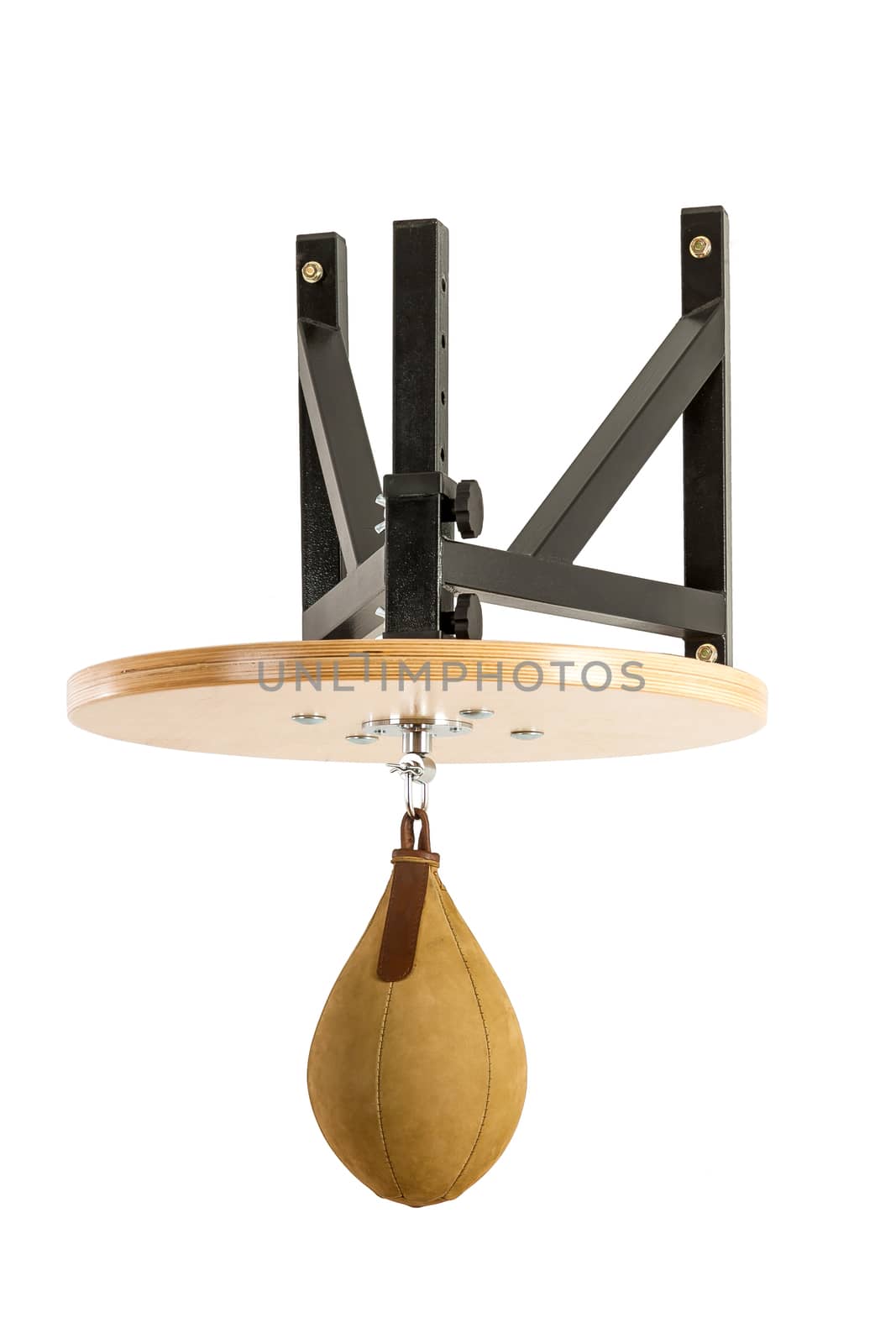 Boxing pear hanging on the isolated white background