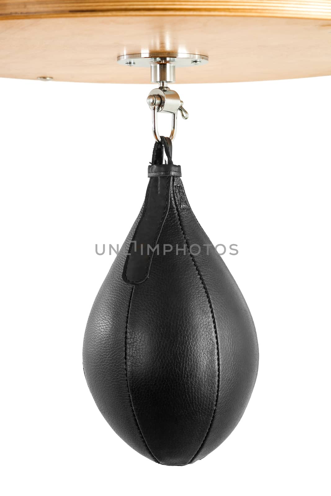 Boxing pear hanging on the isolated white background