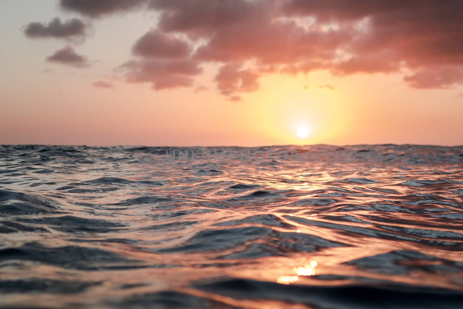 Seascape sunset over ocean by fpalaticky