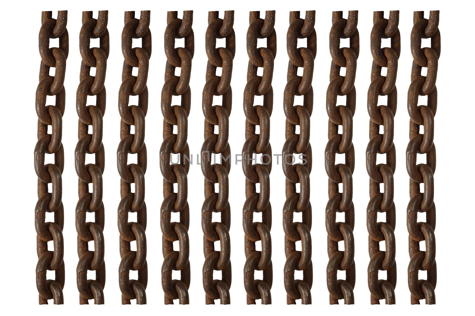 old rusty chain for decorative finishing. on frames, banners, cards. isolate on white background.