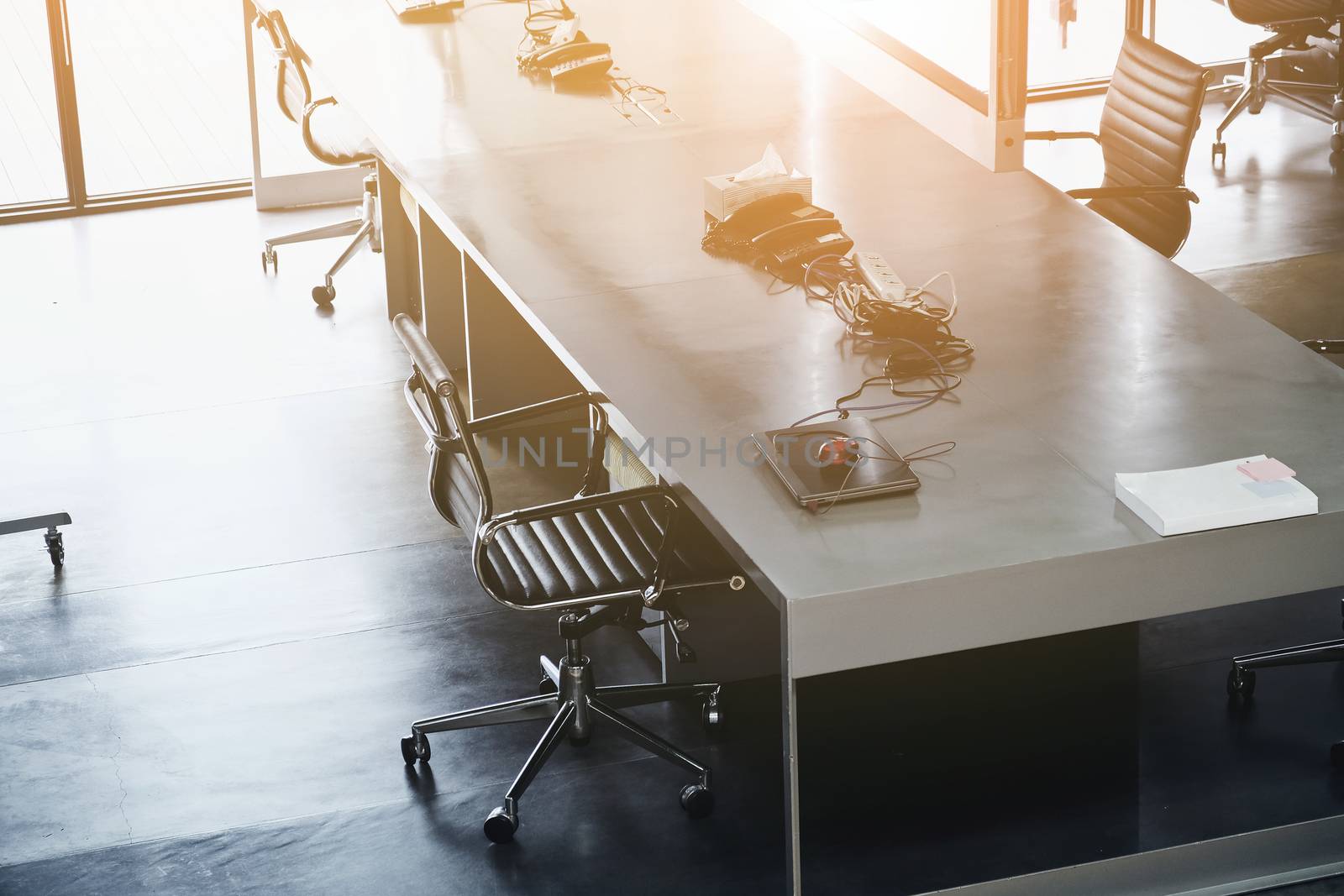 Office interior, workspace,Office desk