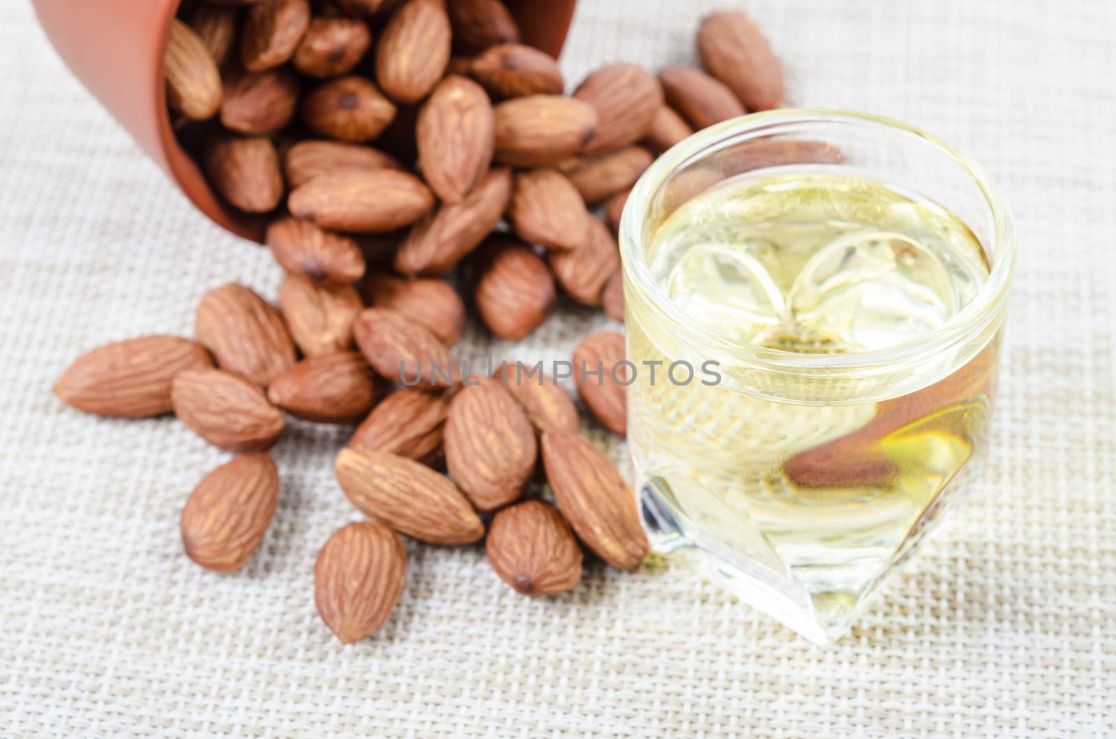 Almond oil with almond seed. by Gamjai