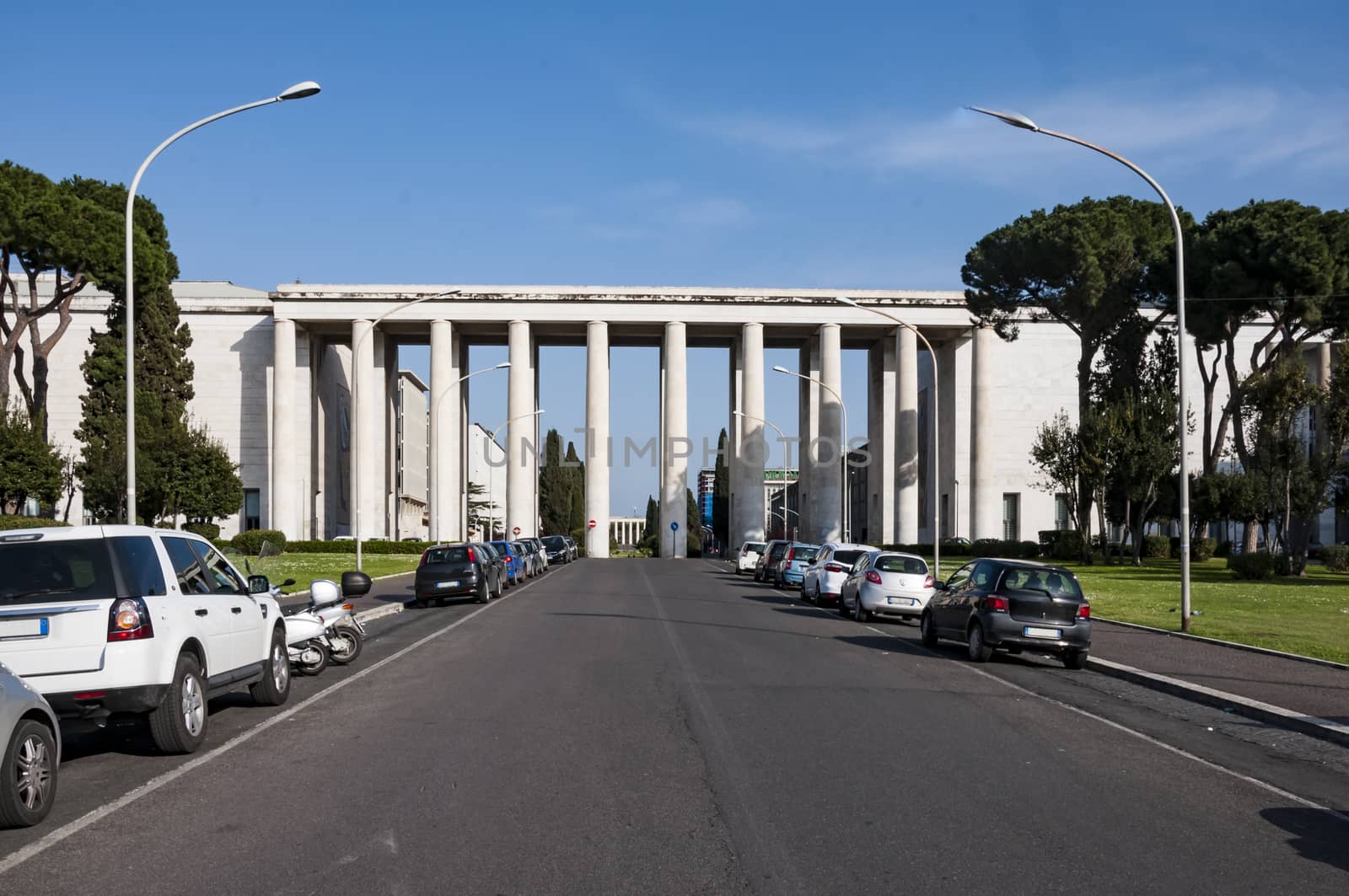modern architecture in Eur district in Rome, Italy