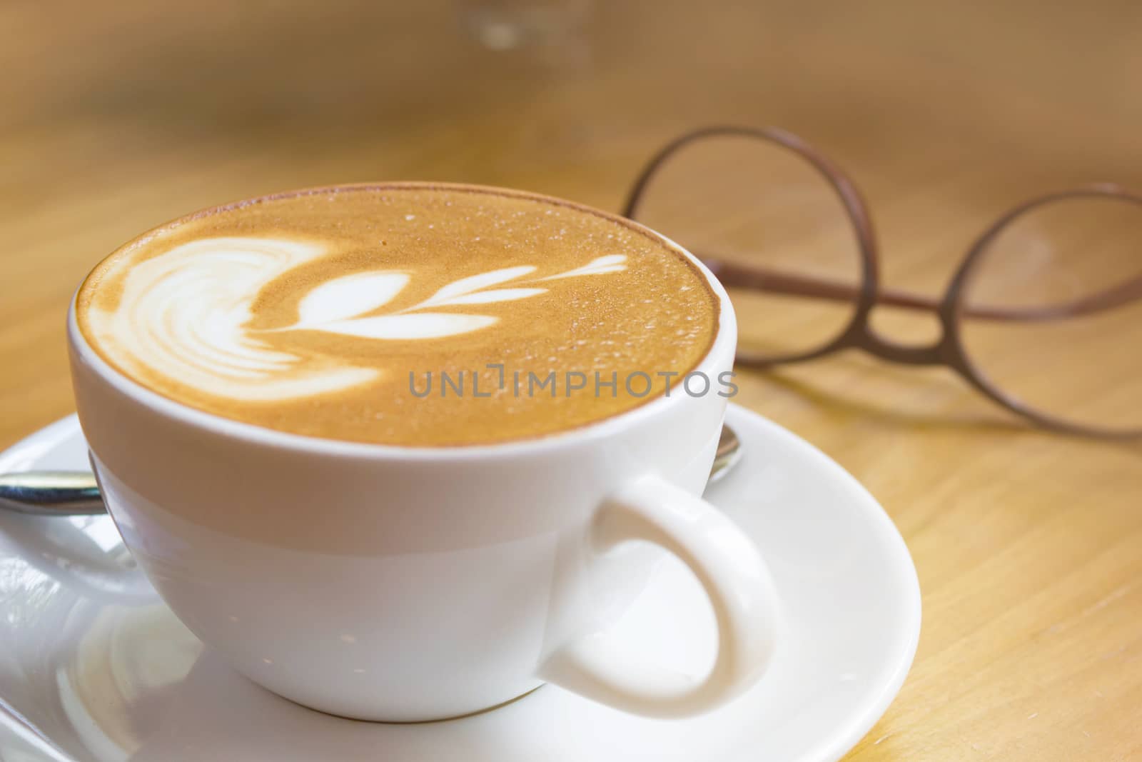 Soft focus on capuccino coffee cup, coffee for background - vint by rakoptonLPN