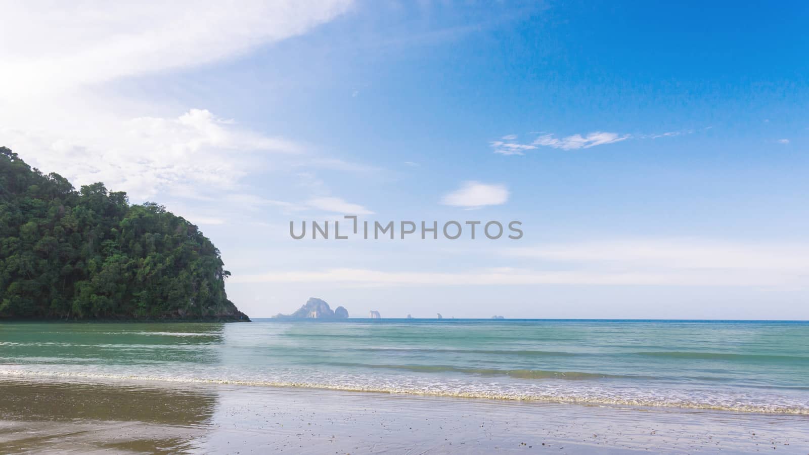 Wave of the sea on the sand beach, Beach and tropical sea, Parad by rakoptonLPN