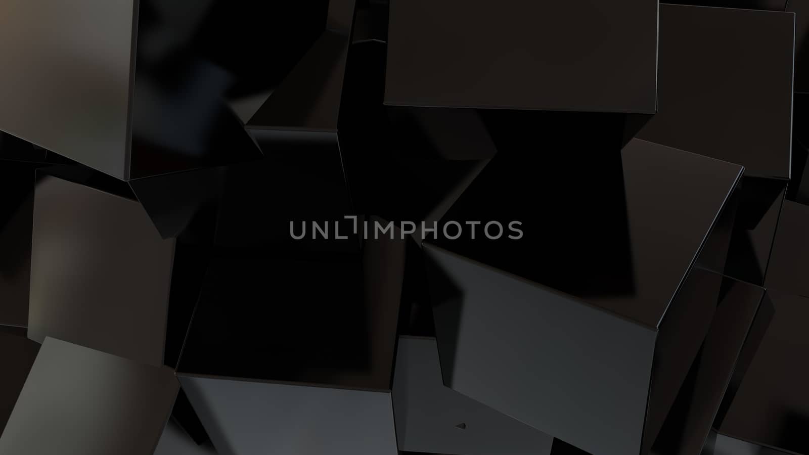 Abstract background with black cubes. Technology concept backdrop. 3d rendering digital background