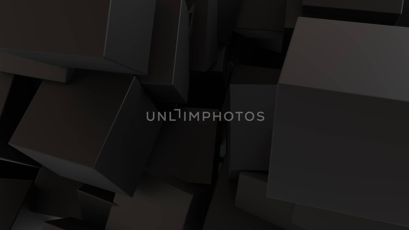 Abstract background with black cubes. Technology concept backdrop. 3d rendering by nolimit046