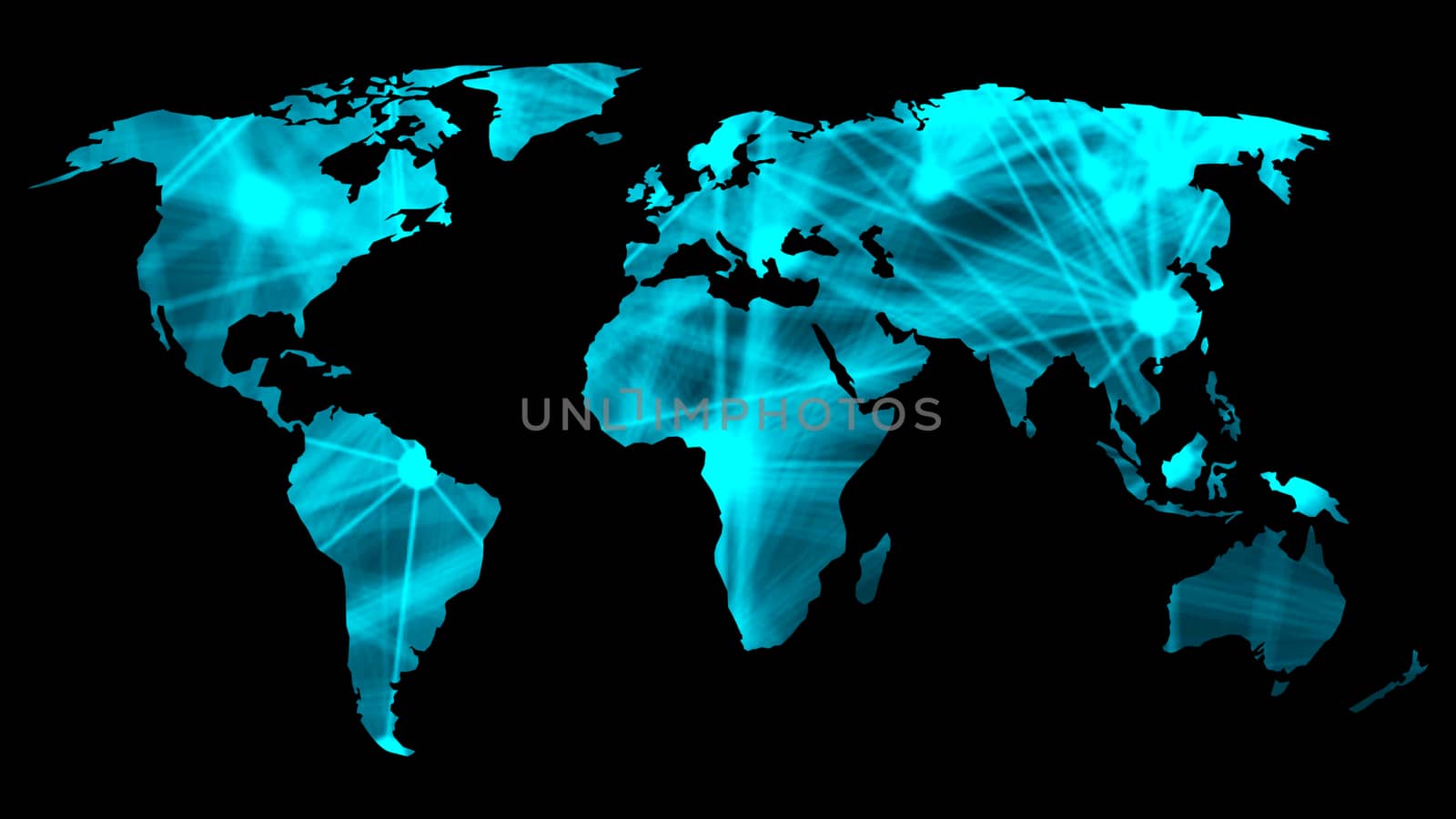 Abstract background with futuristic world map. Technology concept backdrop. 3d rendering by nolimit046