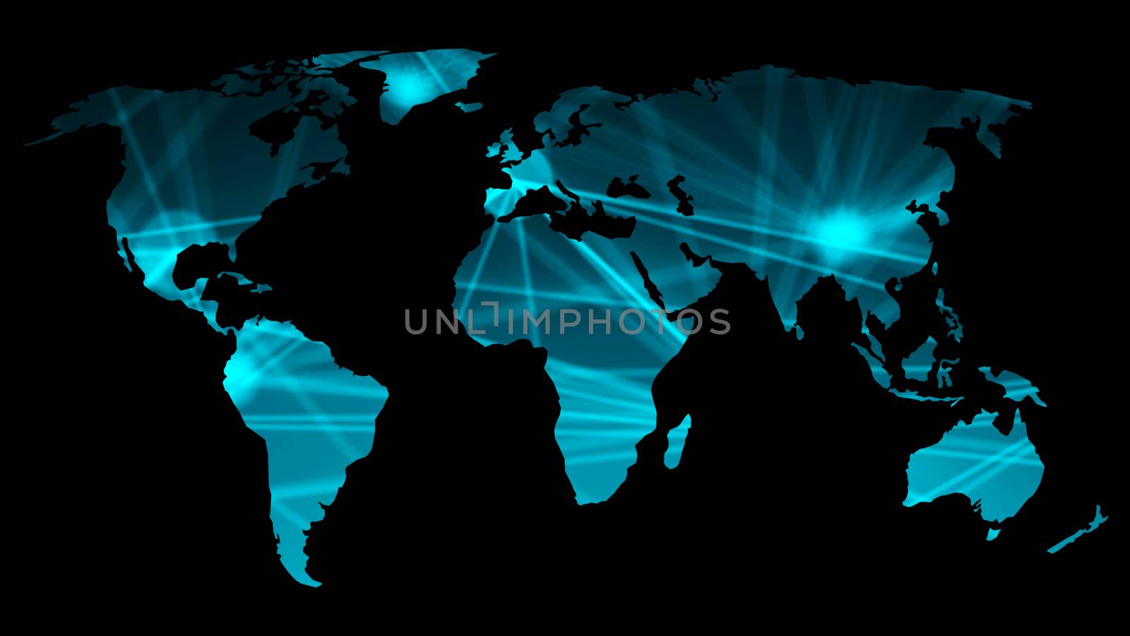 Abstract background with futuristic world map. Technology concept backdrop. 3d rendering by nolimit046