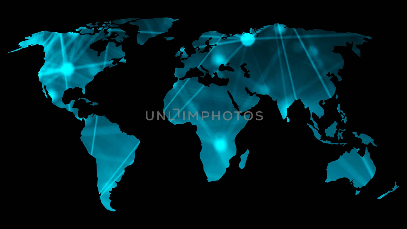 Abstract background with futuristic world map. Technology concept backdrop. 3d rendering digital background