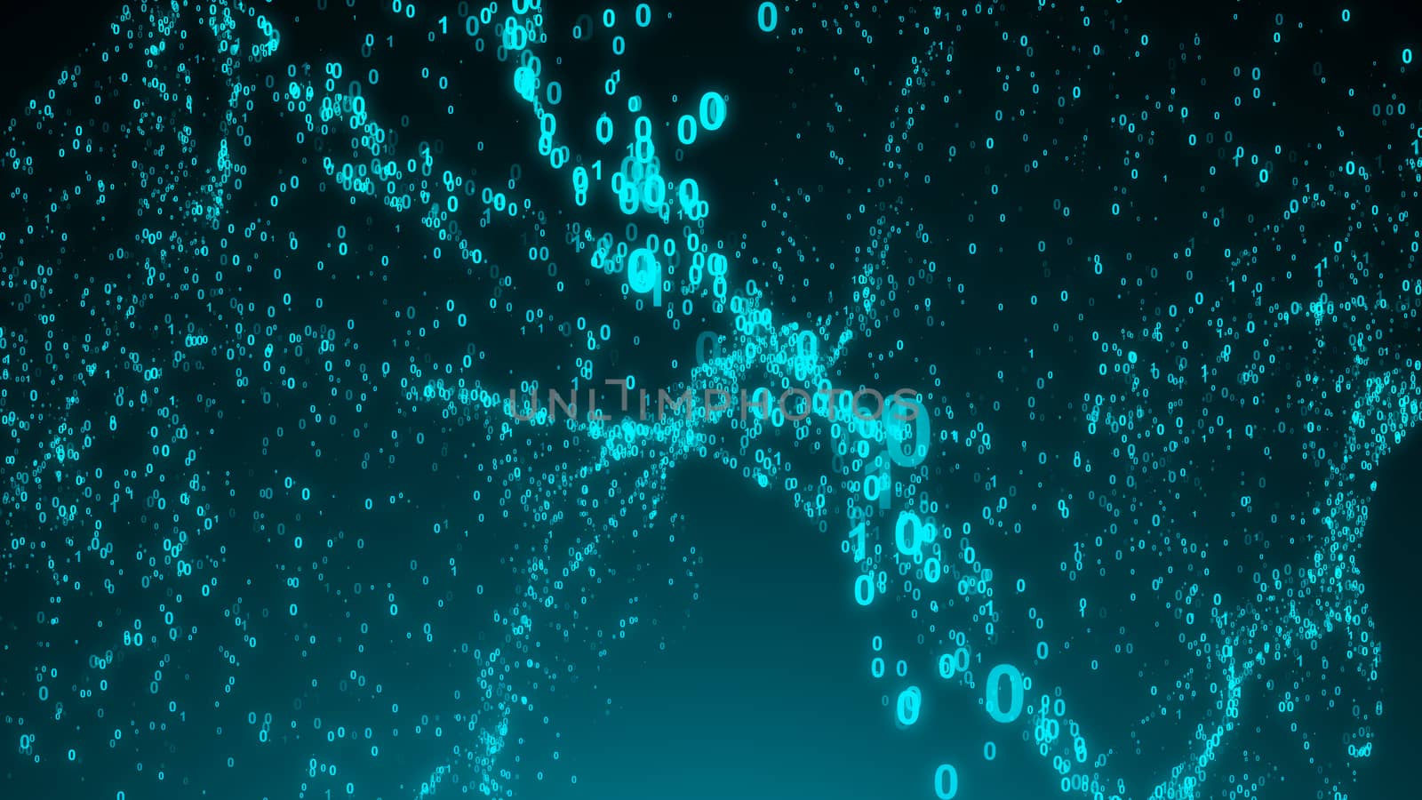 Abstract binary code background. Wave digital backdrop by nolimit046