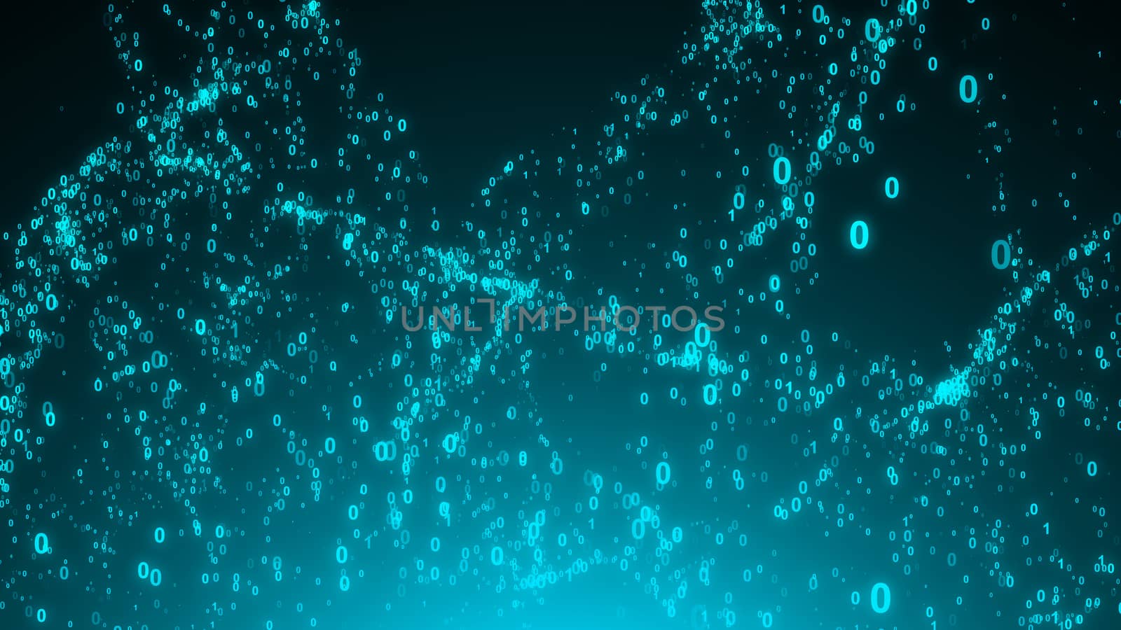 Abstract binary code background. Wave digital backdrop by nolimit046