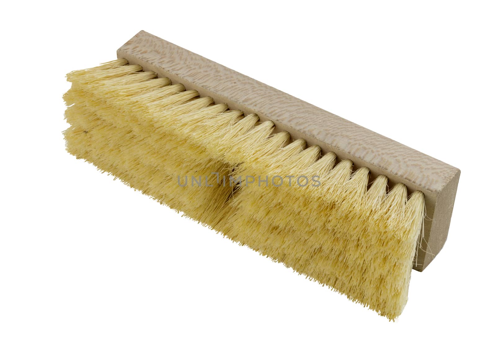 Wooden push broom head with yellow bristles by experiencesnw