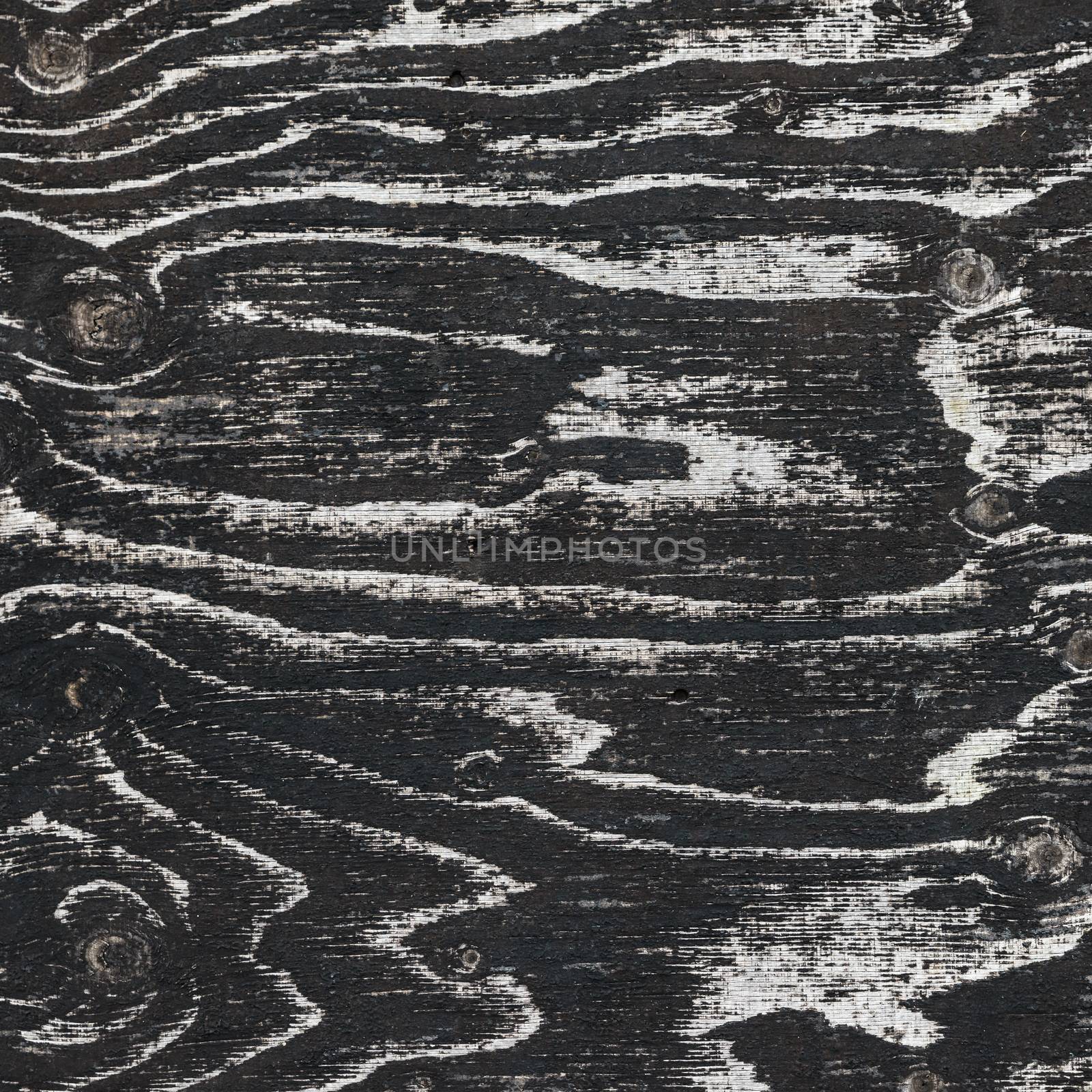 Dark wood texture, veins and knots clearly visible