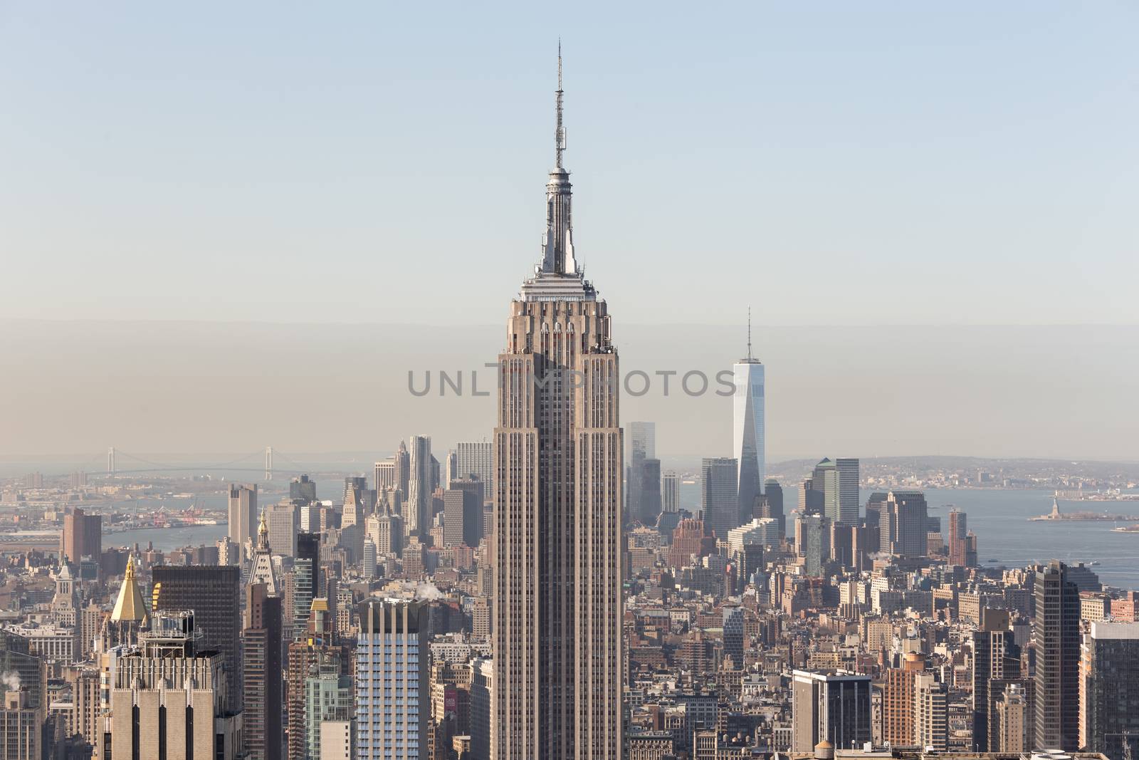 New York City Manhattan downtown skyline. by kasto