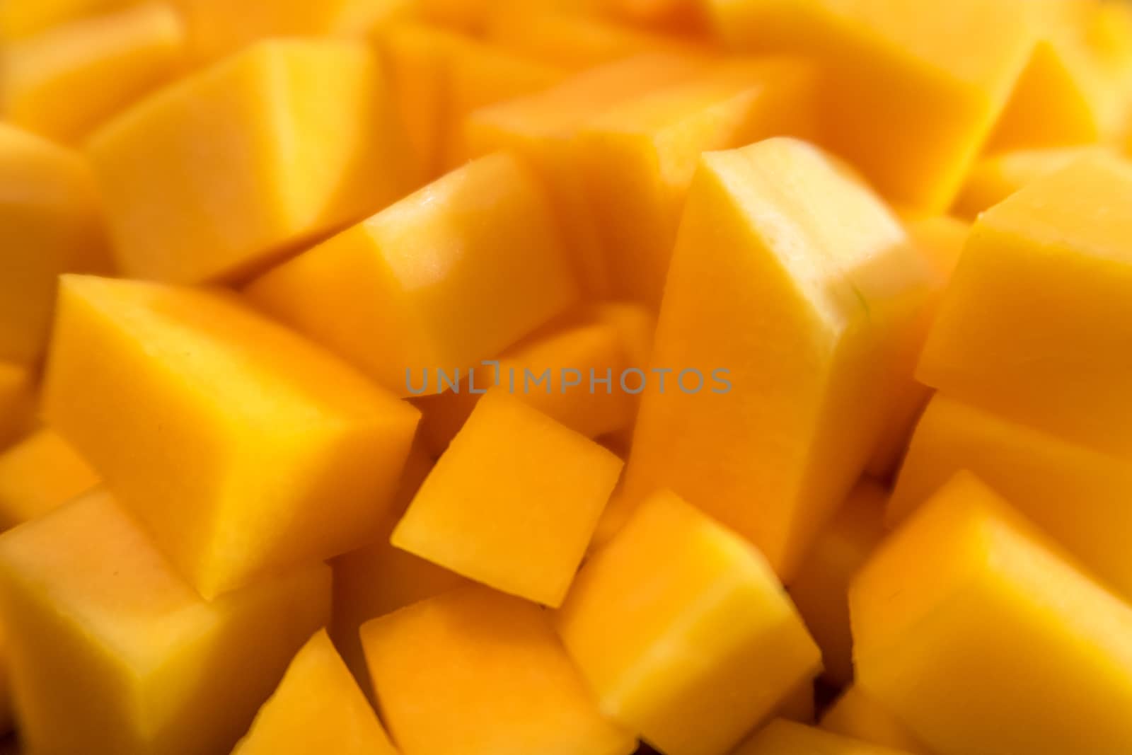 Chopped butternut squash looks like mango texture and color